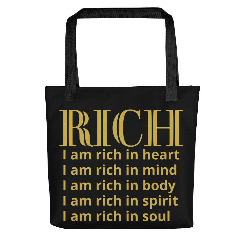 RICH BY XCLUSIF POETIX BLACK & GOLD Tote bag