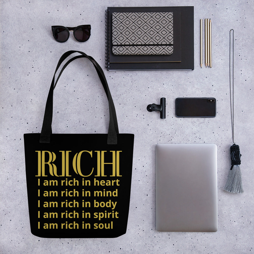 RICH BY XCLUSIF POETIX BLACK & GOLD Tote bag