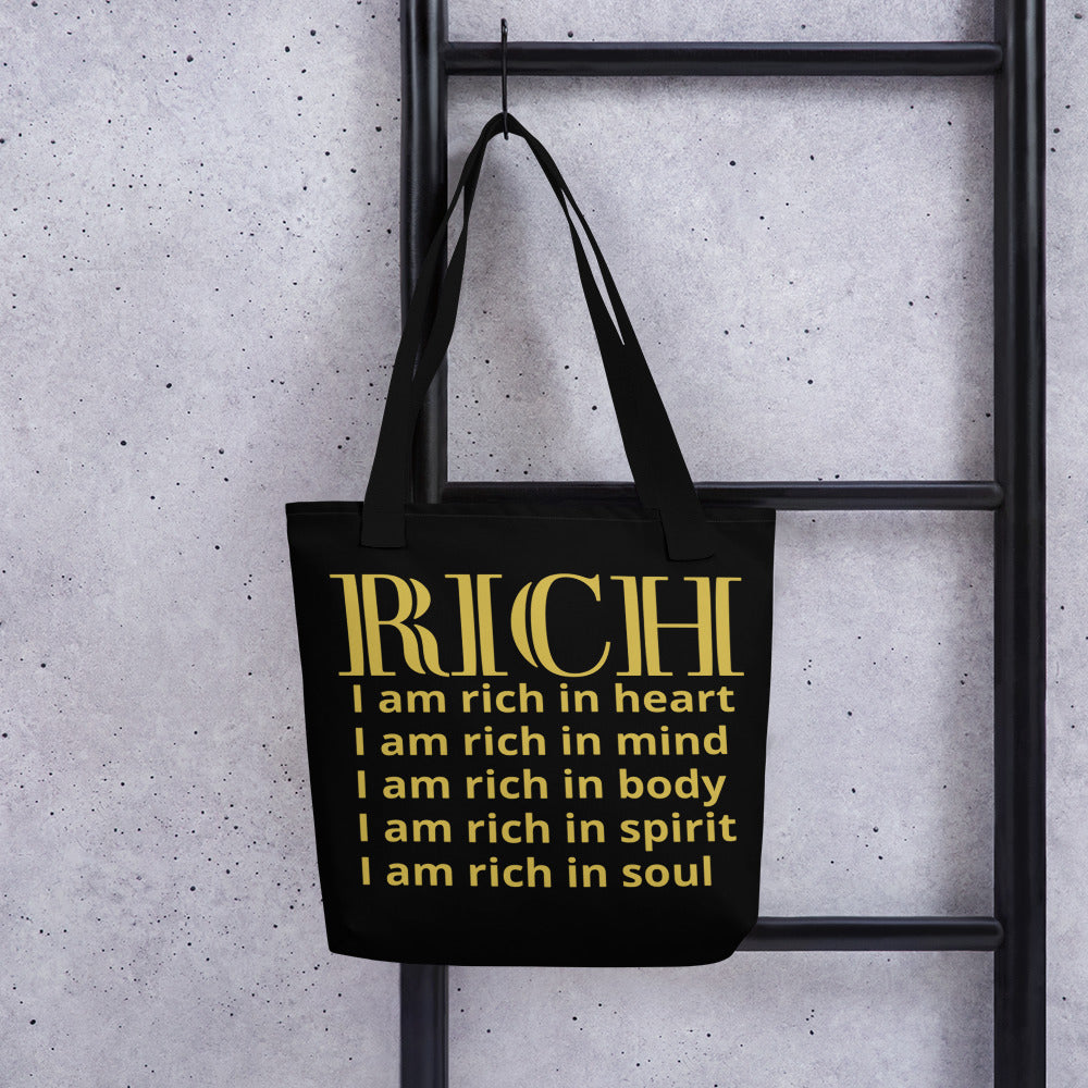 RICH BY XCLUSIF POETIX BLACK & GOLD Tote bag