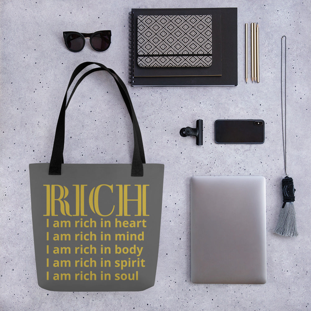 RICH BY XCLUSIF POETIX GREY & GOLD Tote bag