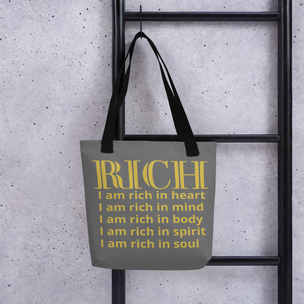 RICH BY XCLUSIF POETIX GREY & GOLD Tote bag