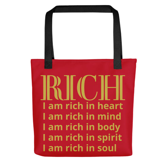 RICH BY XCLUSIF POETIX RED & GOLD Tote bag