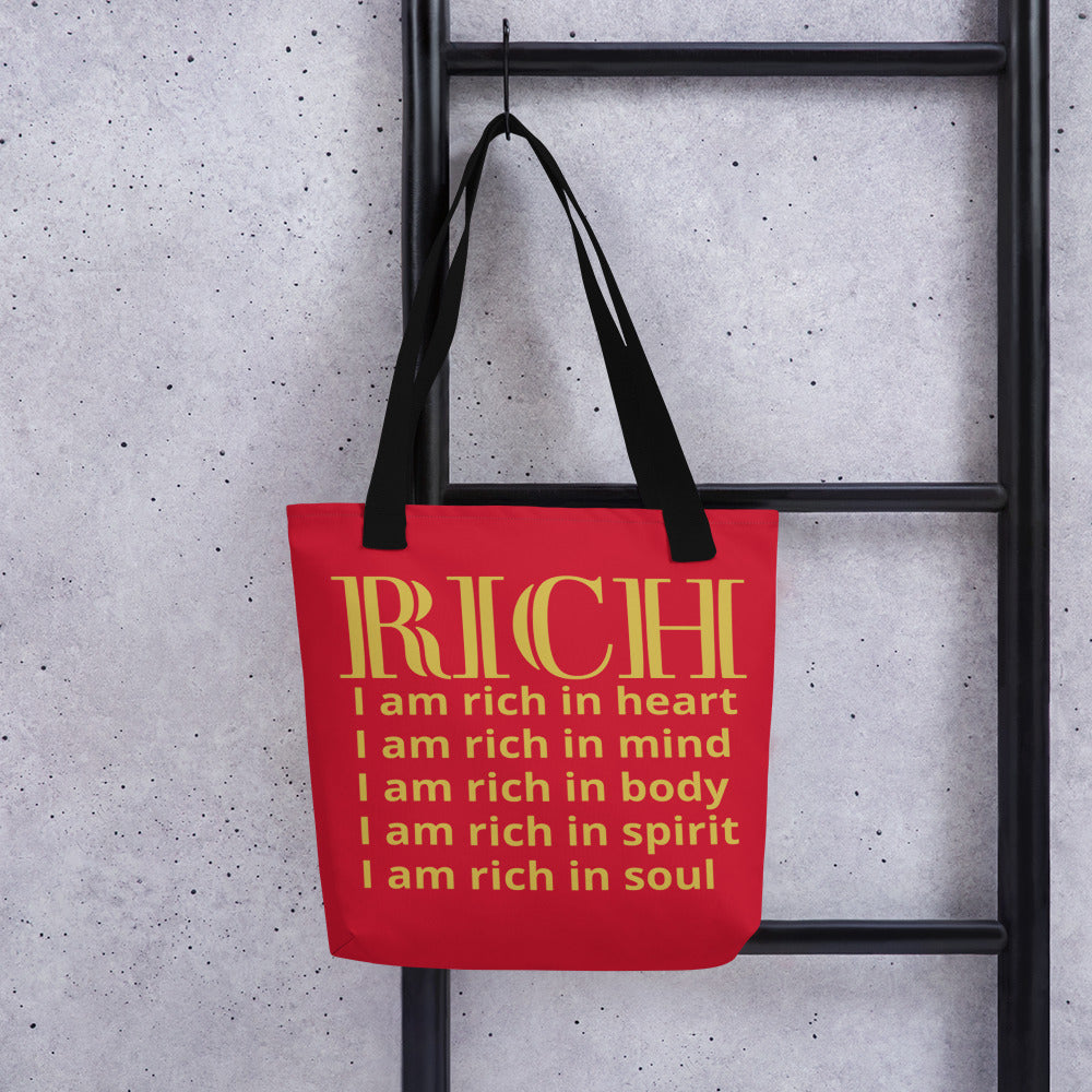 RICH BY XCLUSIF POETIX RED & GOLD Tote bag