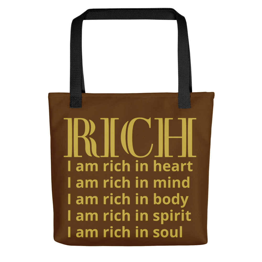 RICH BY XCLUSIF POETIX BROWN & GOLD Tote bag