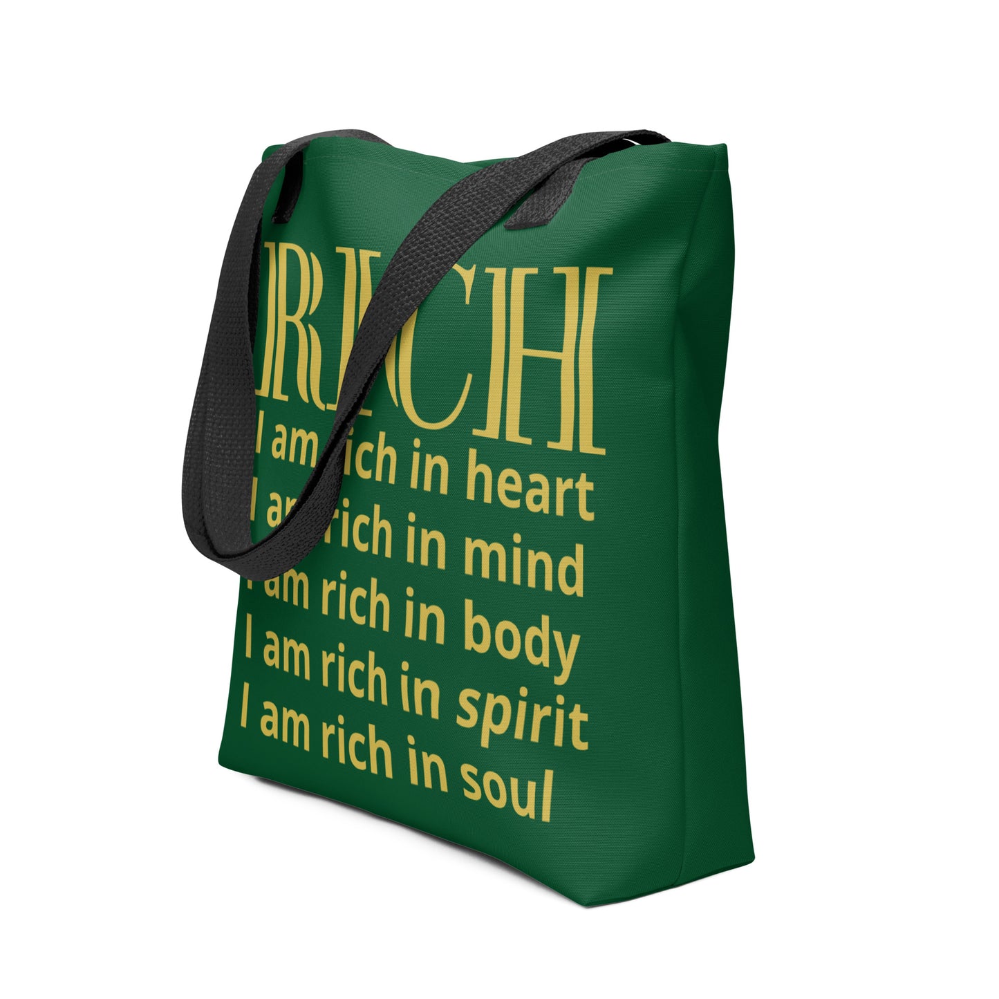 RICH BY XCLUSIF POETIX FOREST GREEN & GOLD Tote bag