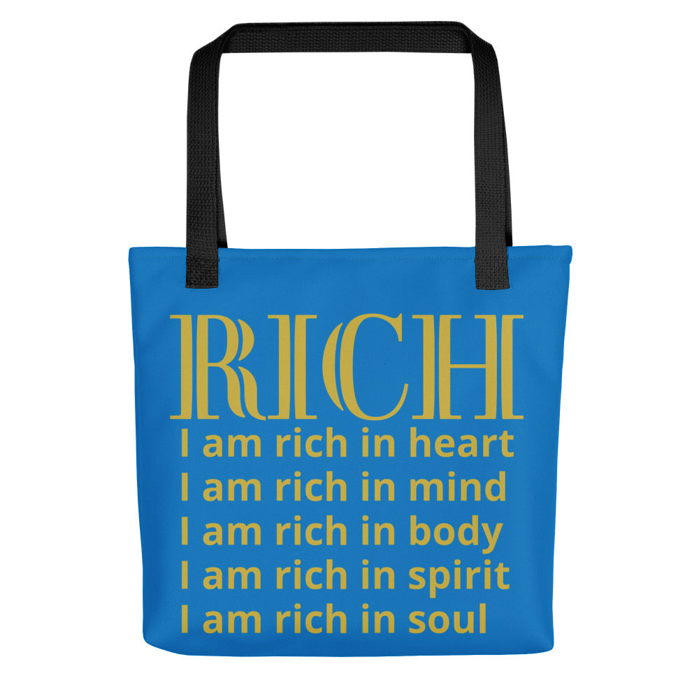 RICH BY XCLUSIF POETIX BLUE & GOLD Tote bag