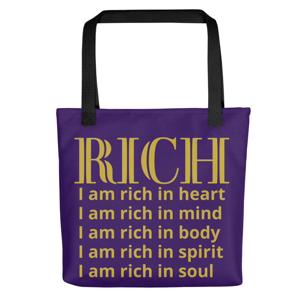 RICH BY XCLUSIF POETIX PURPLE & GOLD Tote bag