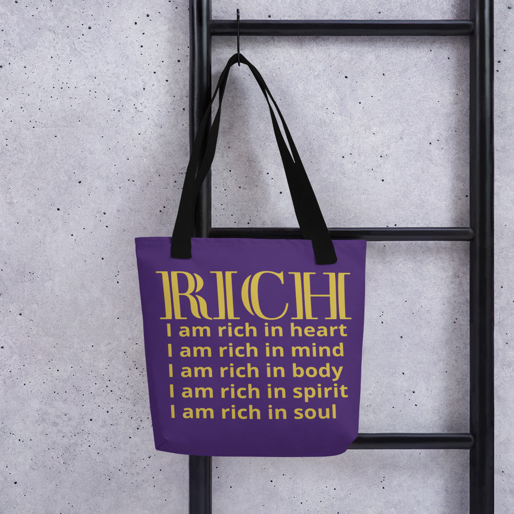 RICH BY XCLUSIF POETIX PURPLE & GOLD Tote bag