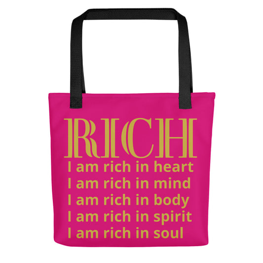 RICH BY XCLUSIF POETIX HOT PINK & GOLD Tote bag