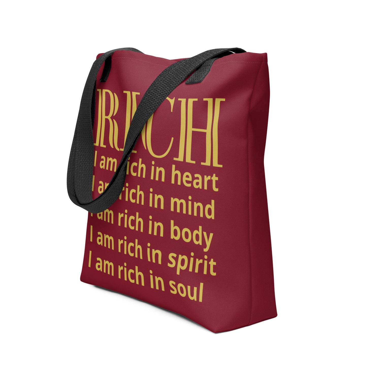 RICH BY XCLUSIF POETIX BURGUNDY & GOLD Tote bag