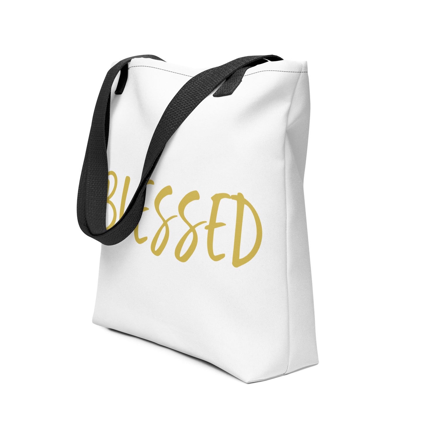 BLESSED BY XCLUSIF POETIX WHITE & GOLD Tote bag