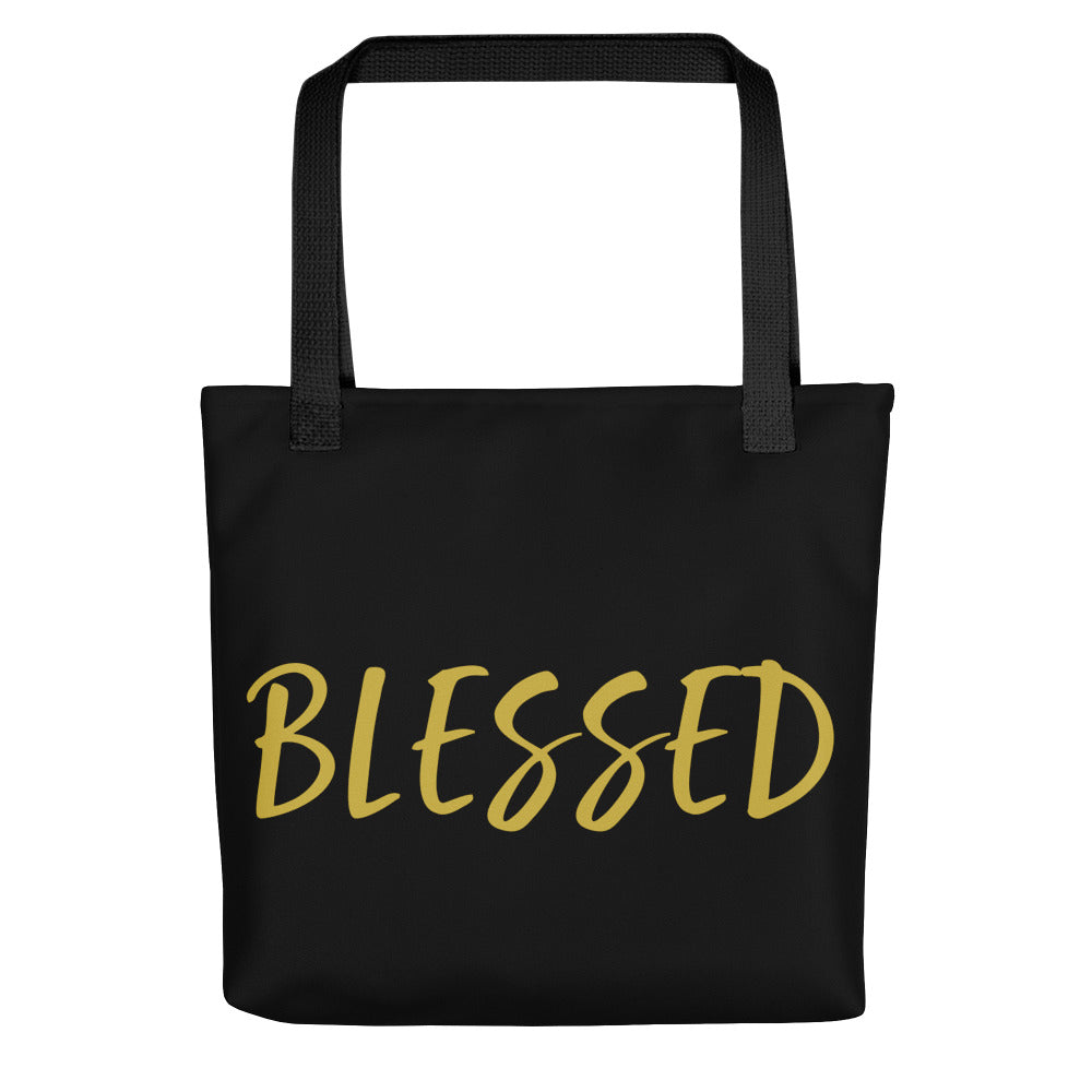 BLESSED BY XCLUSIF POETIX BLACK & GOLD Tote bag