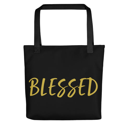 BLESSED BY XCLUSIF POETIX BLACK & GOLD Tote bag