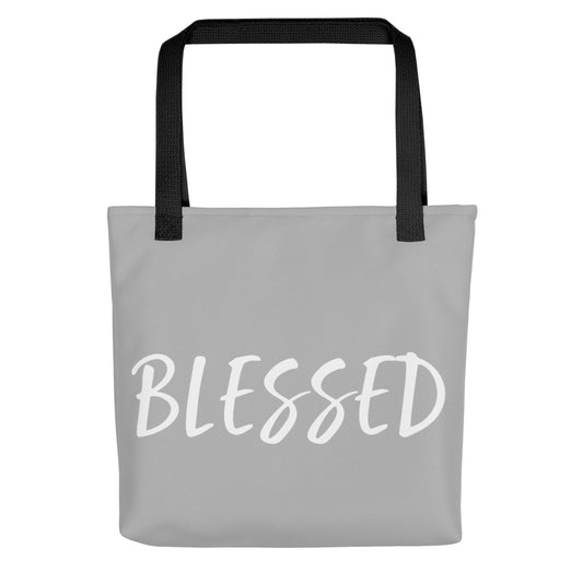 BLESSED BY XCLUSIF POETIX SILVER & WHITE Tote bag