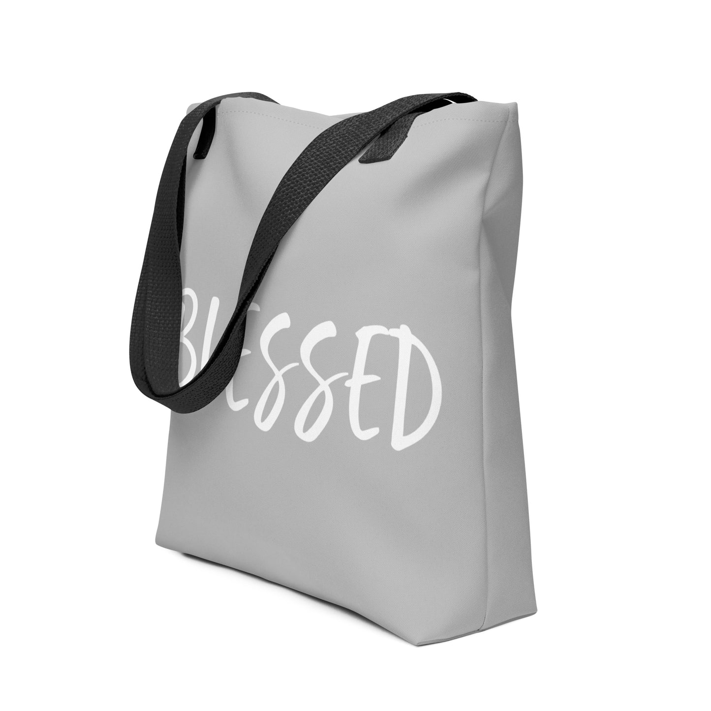 BLESSED BY XCLUSIF POETIX SILVER & WHITE Tote bag