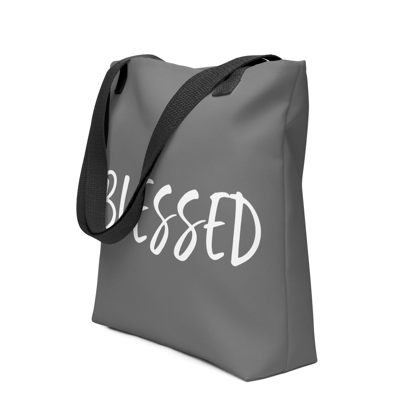 BLESSED BY XCLUSIF POETIX GREY & WHITE Tote bag