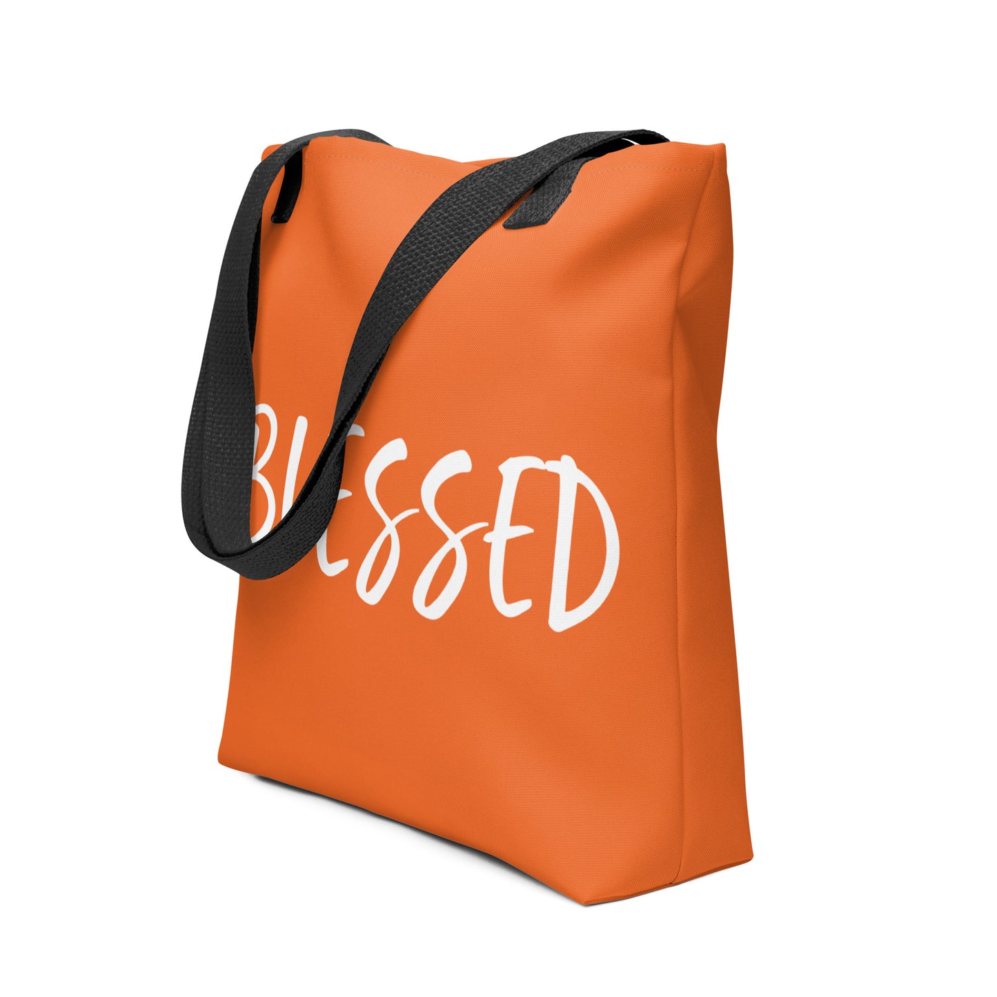 BLESSED BY XCLUSIF POETIX ORANGE & WHITE Tote bag