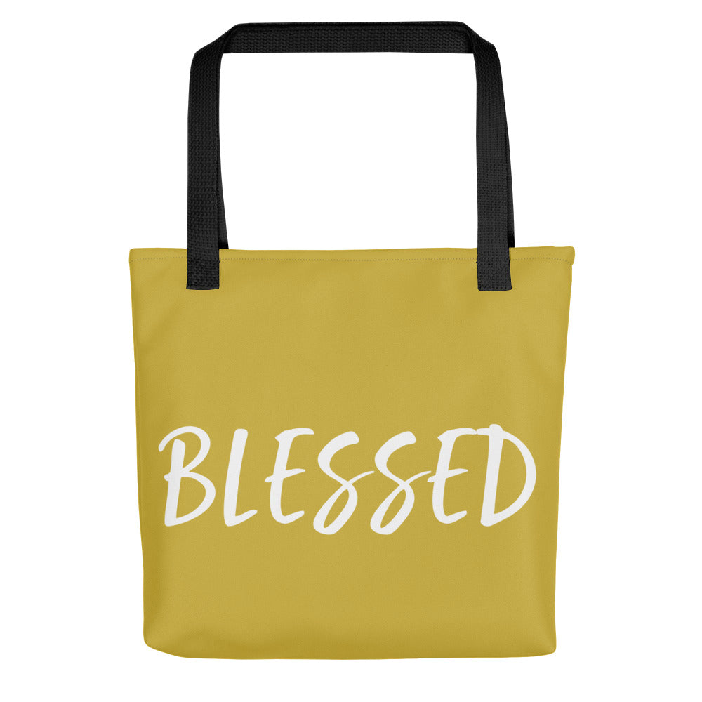 BLESSED BY XCLUSIF POETIX GOLD & WHITE Tote bag