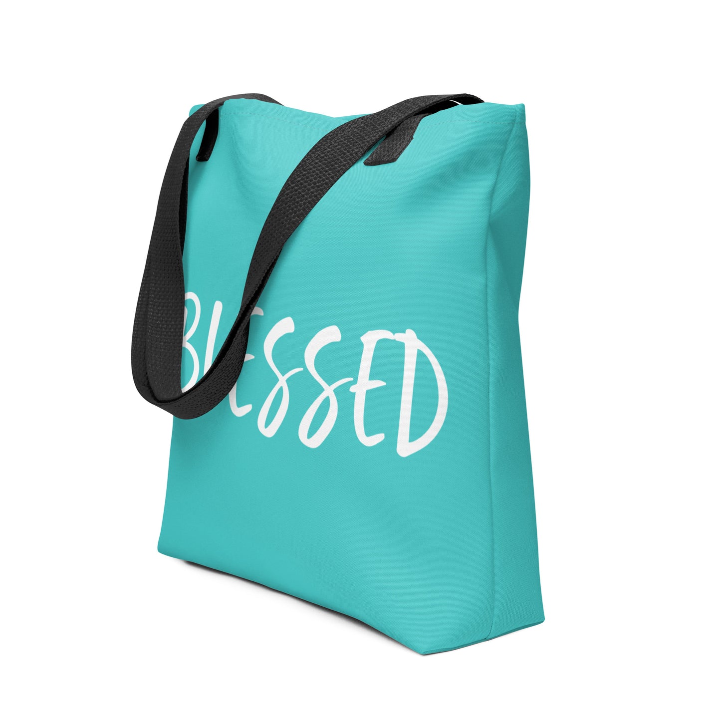 BLESSED BY XCLUSIF POETIX TURQUOISE & WHITE Tote bag