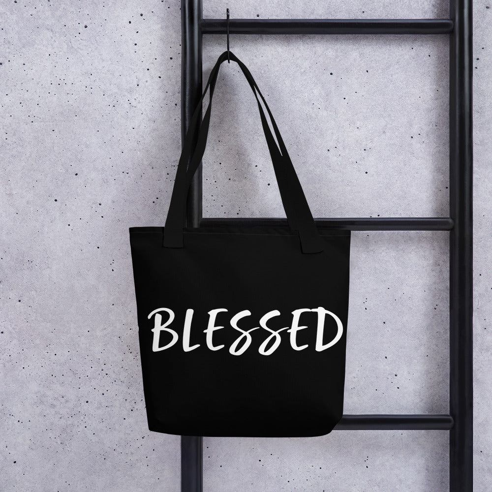 BLESSED BY XCLUSIF POETIX BLACK & WHITE Tote bag