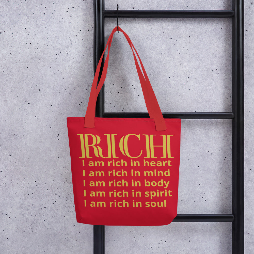 RICH BY XCLUSIF POETIX RED & GOLD Tote bag