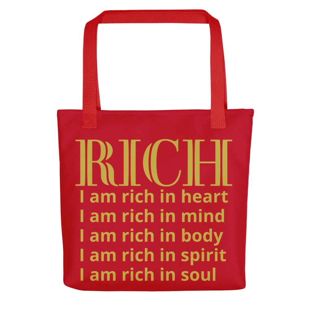 RICH BY XCLUSIF POETIX RED & GOLD Tote bag