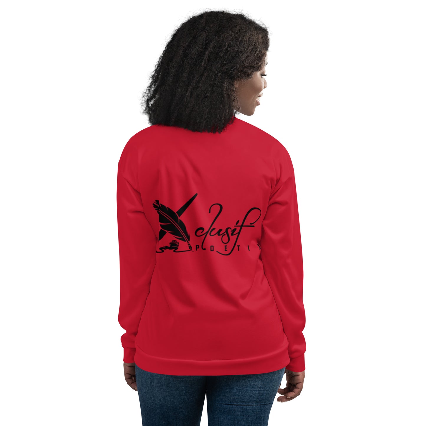 XCLUSIF POETIX RED & BLACK LOGO Unisex Bomber Jacket