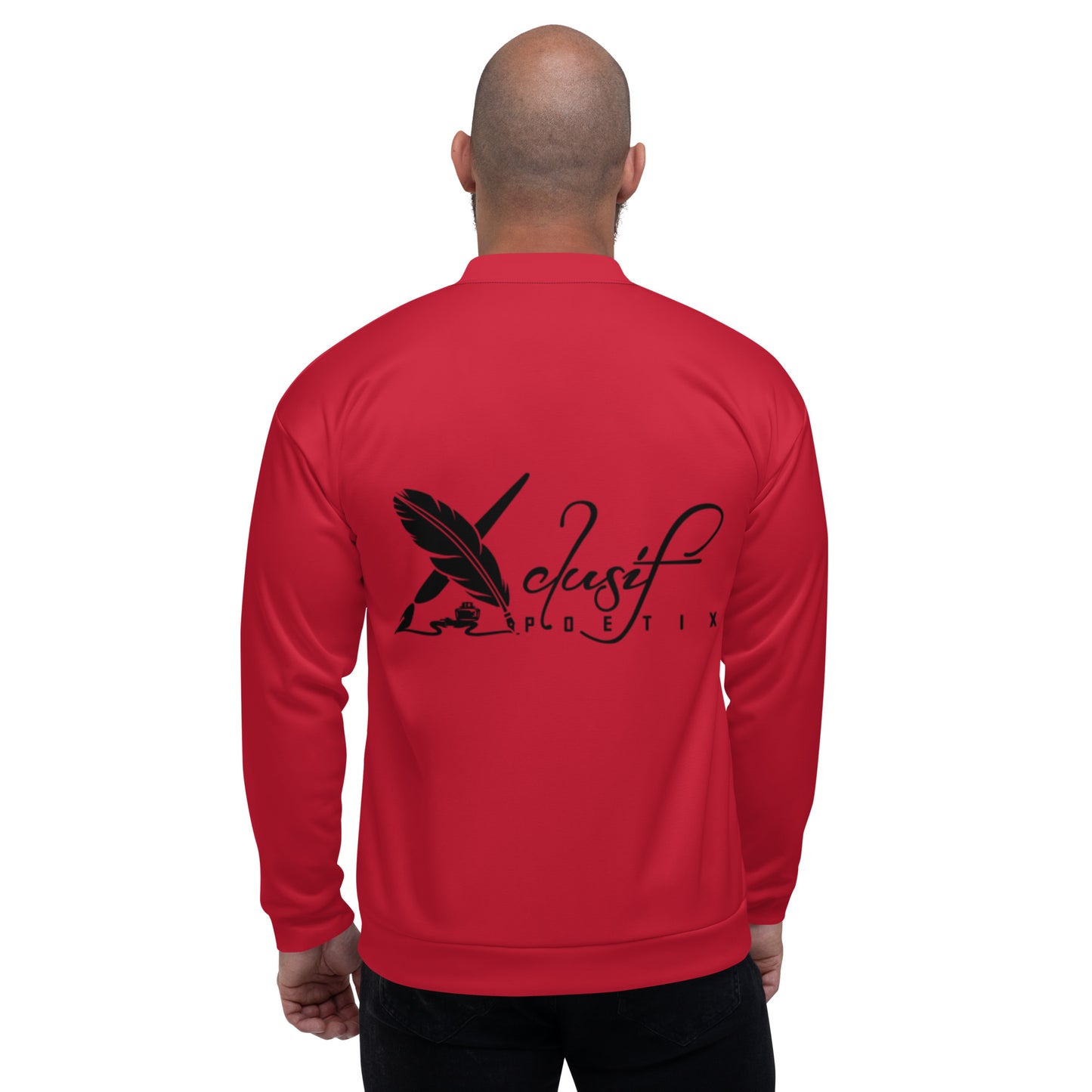 XCLUSIF POETIX RED & BLACK LOGO Unisex Bomber Jacket