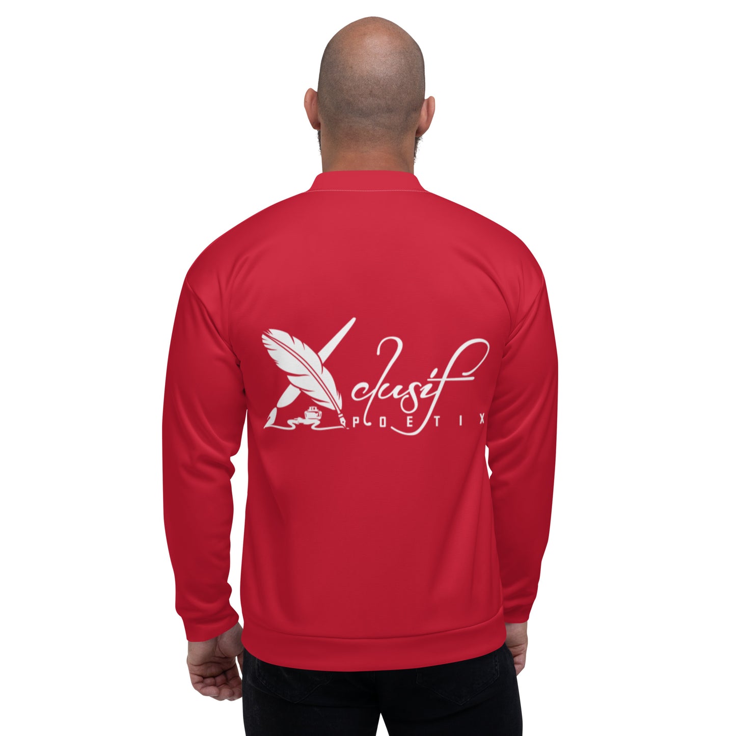 XCLUSIF POETIX RED & WHITE LOGO Unisex Bomber Jacket