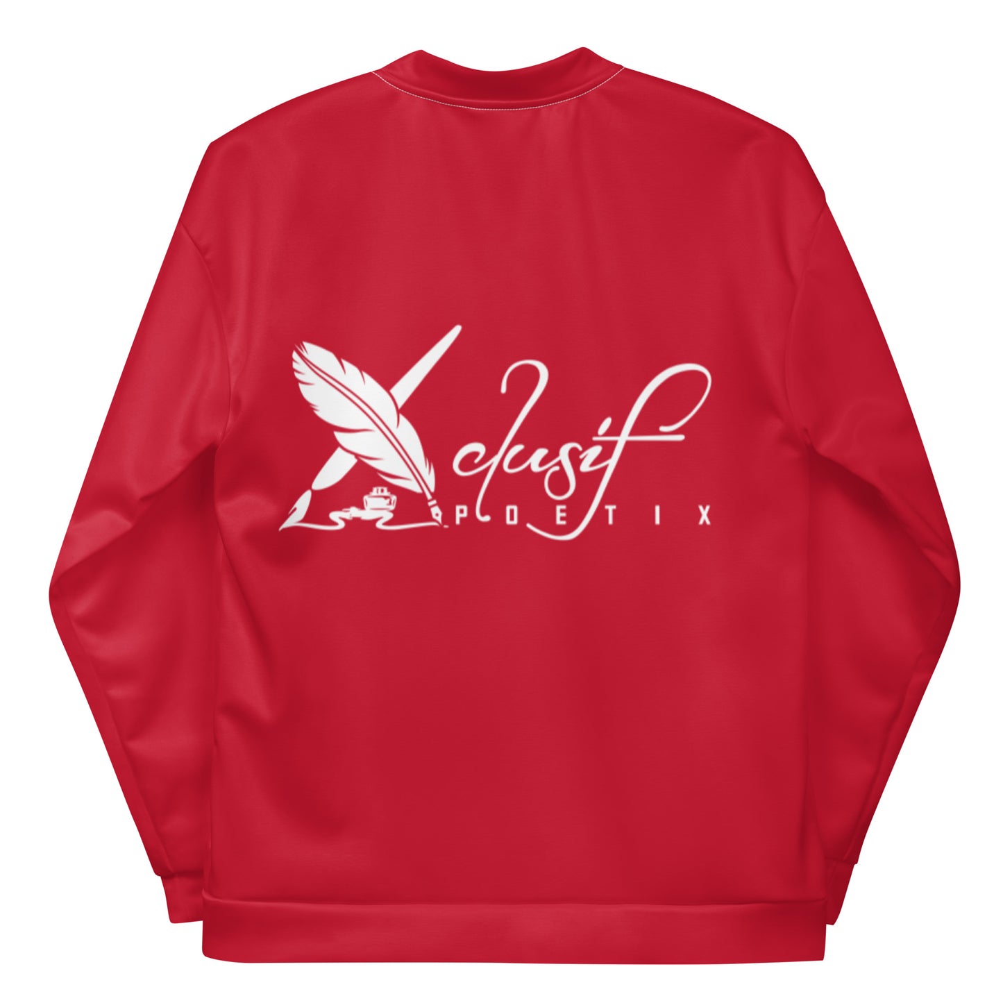 XCLUSIF POETIX RED & WHITE LOGO Unisex Bomber Jacket