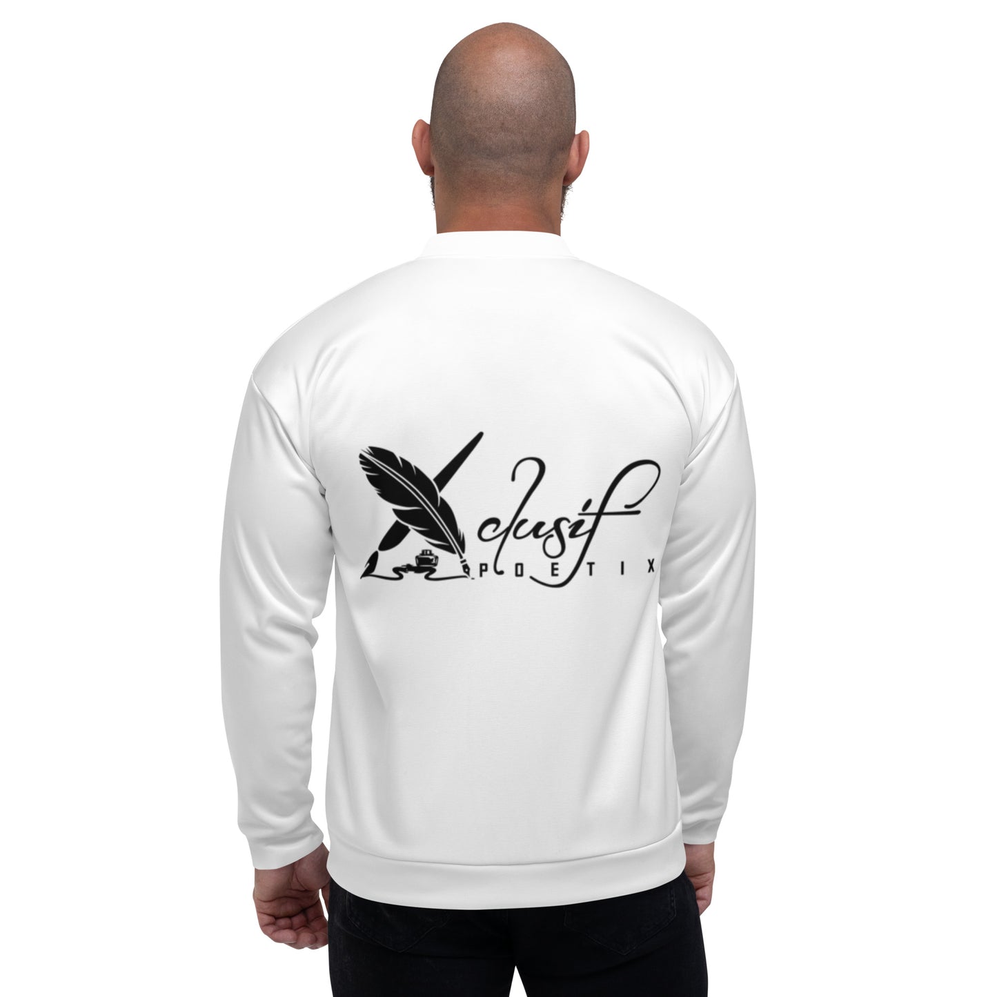 XCLUSIF POETIX WHITE & BLACK Unisex Bomber Jacket