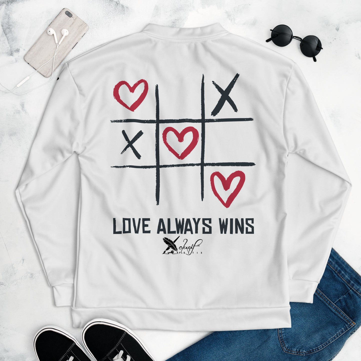 "LOVE ALWAYS WINS" BY XCLUSIF POETIX Unisex Bomber Jacket