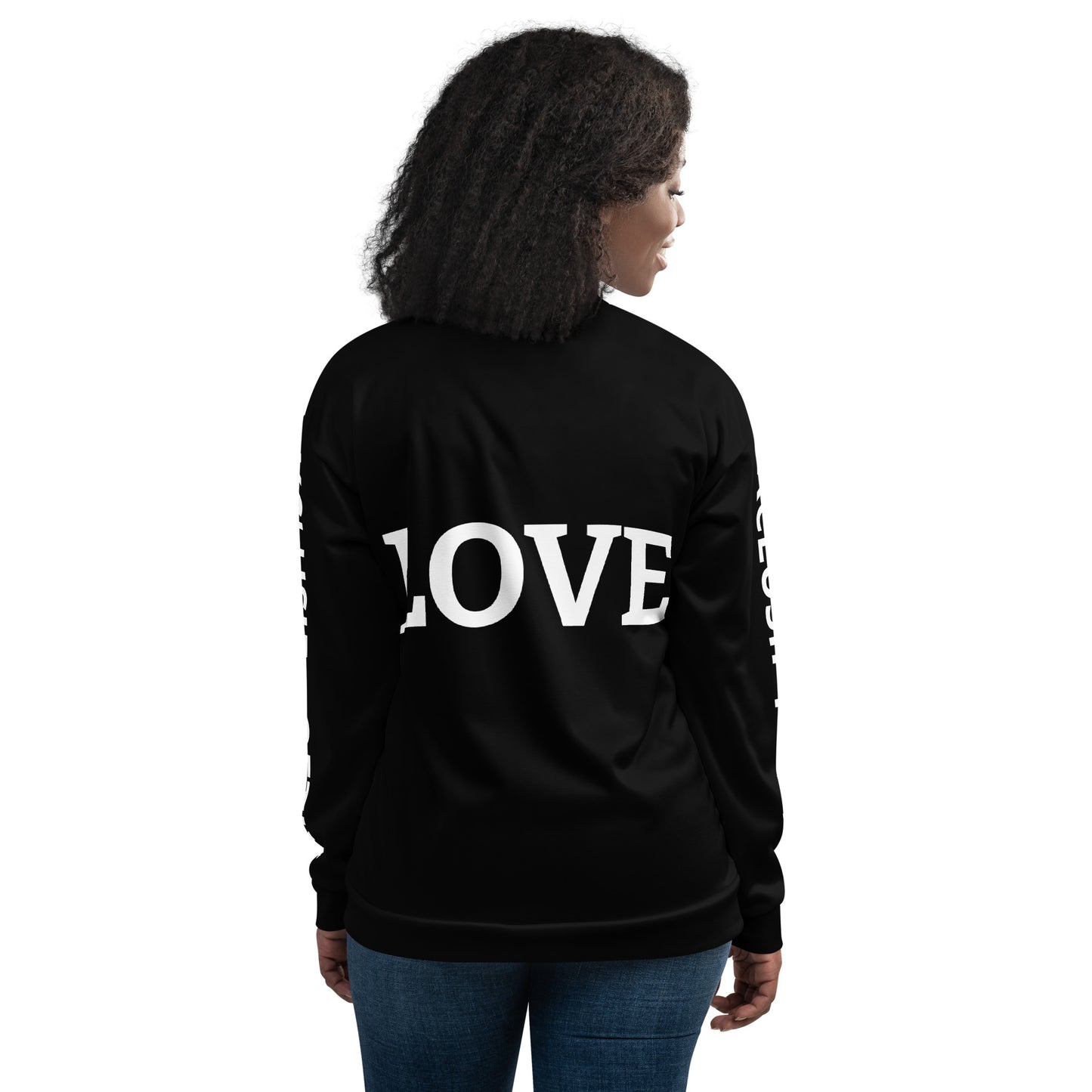 LOVE BY XCLUSIF POETIX BLACK & WHITE Unisex Bomber Jacket