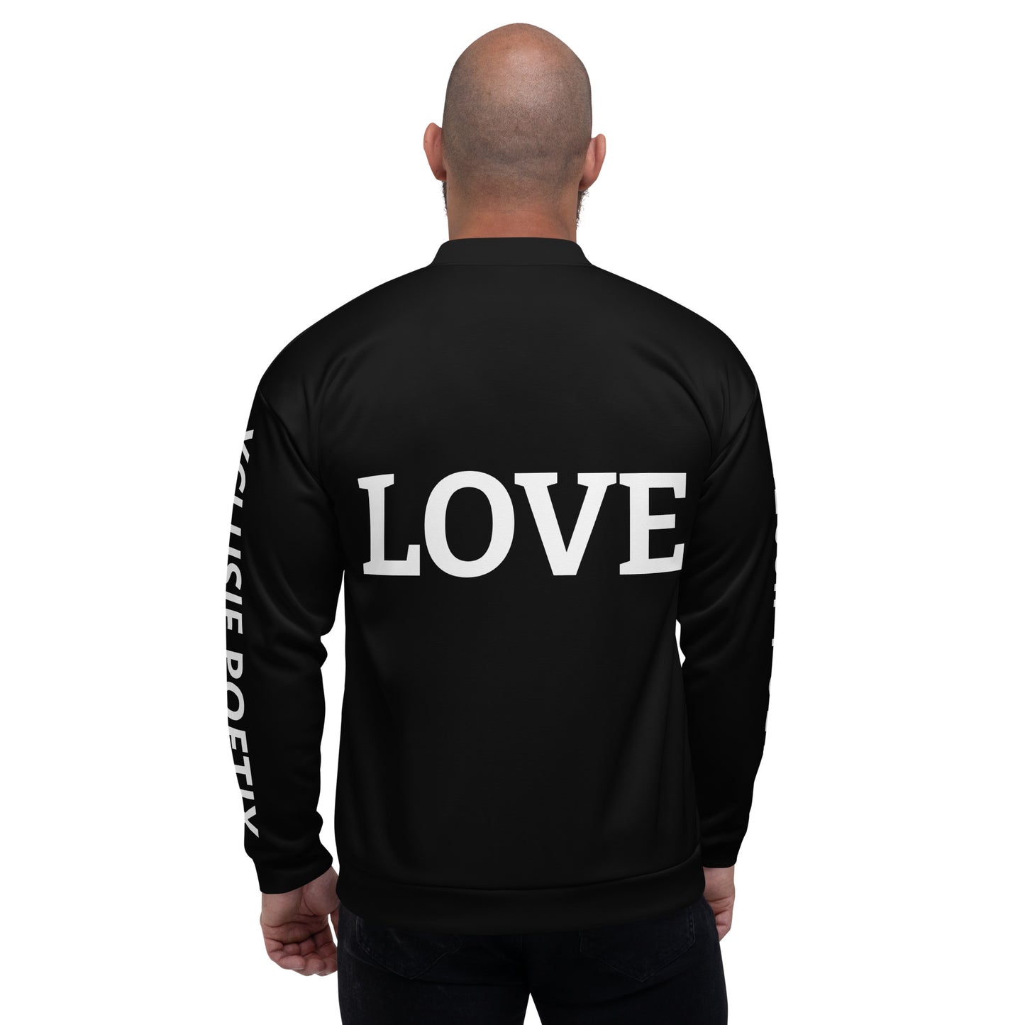 LOVE BY XCLUSIF POETIX BLACK & WHITE Unisex Bomber Jacket