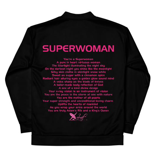 SUPERWOMAN BY XCLUSIF POETIX BLACK & PINK Unisex Bomber Jacket