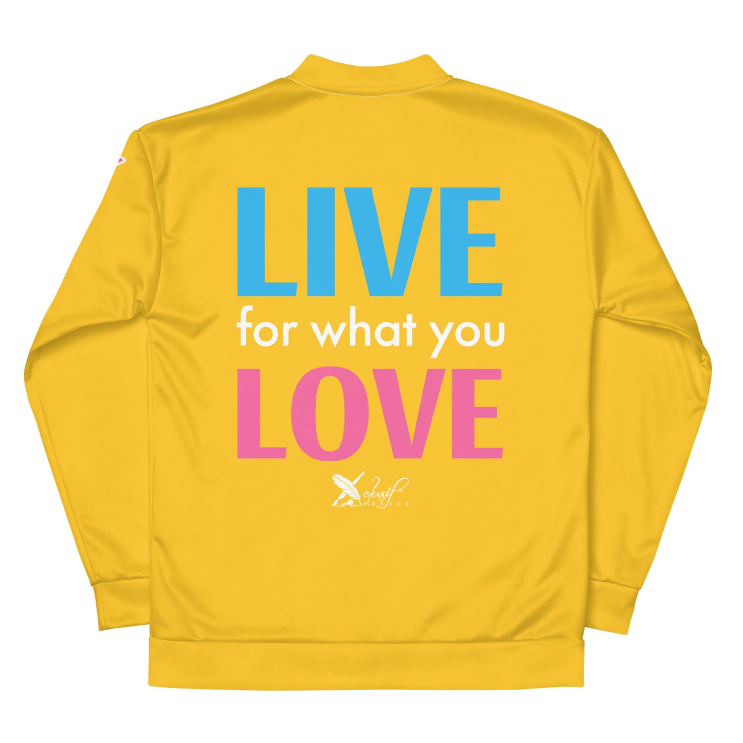 "LIVE FOR WHAT YOU LOVE" BY XCLUSIF POETIX YELLOW Unisex Bomber Jacket