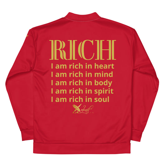 RICH BY XCLUSIF POETIX RED & GOLD Unisex Bomber Jacket