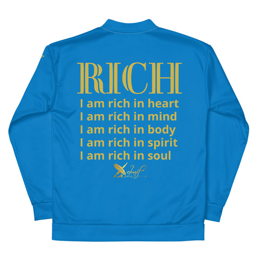 RICH BY XCLUSIF POETIX BLUE & GOLD Unisex Bomber Jacket