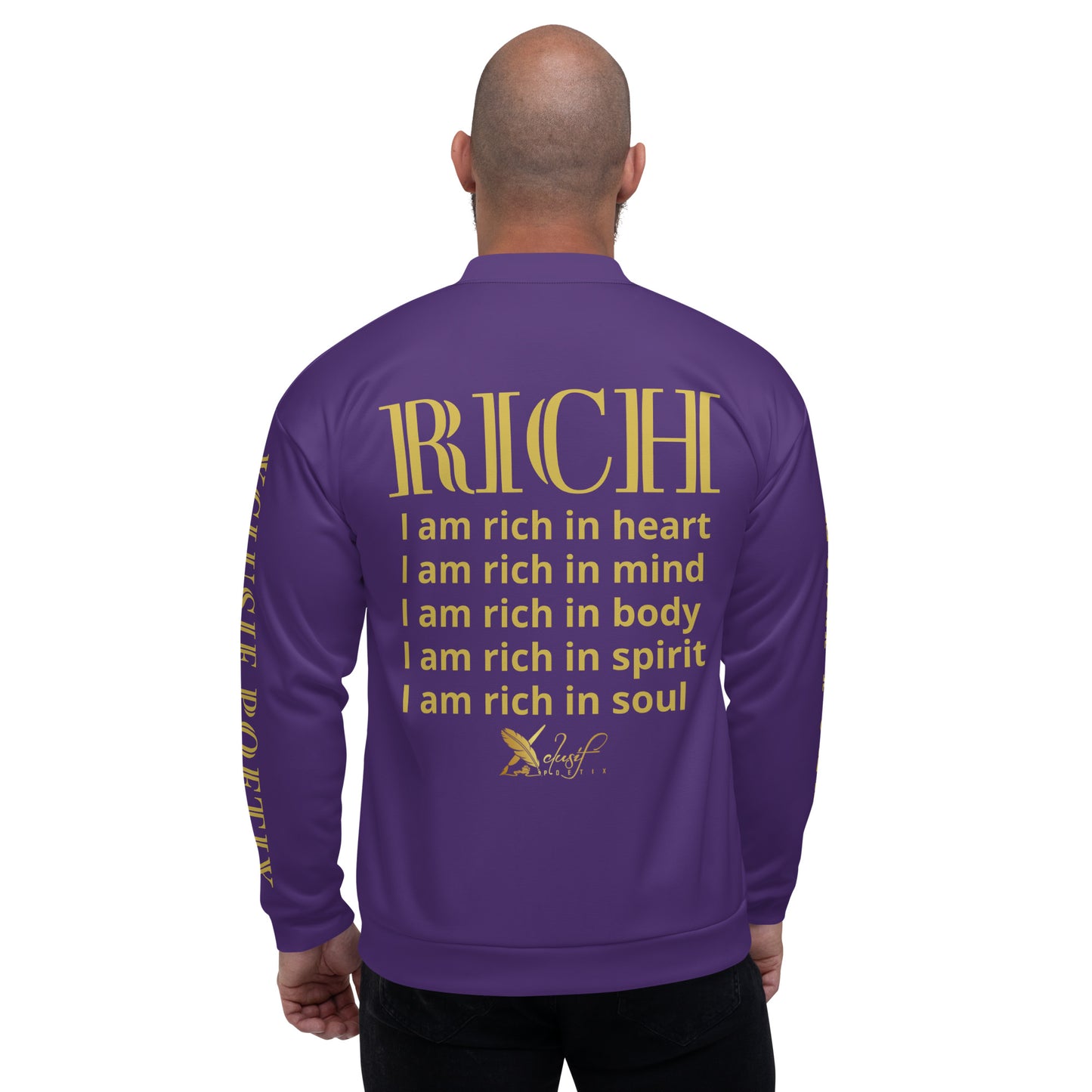 RICH BY XCLUSIF POETIX PURPLE & GOLD Unisex Bomber Jacket