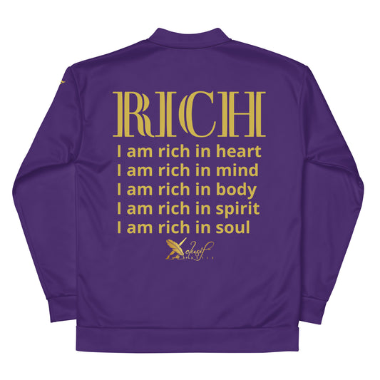 RICH BY XCLUSIF POETIX PURPLE & GOLD Unisex Bomber Jacket