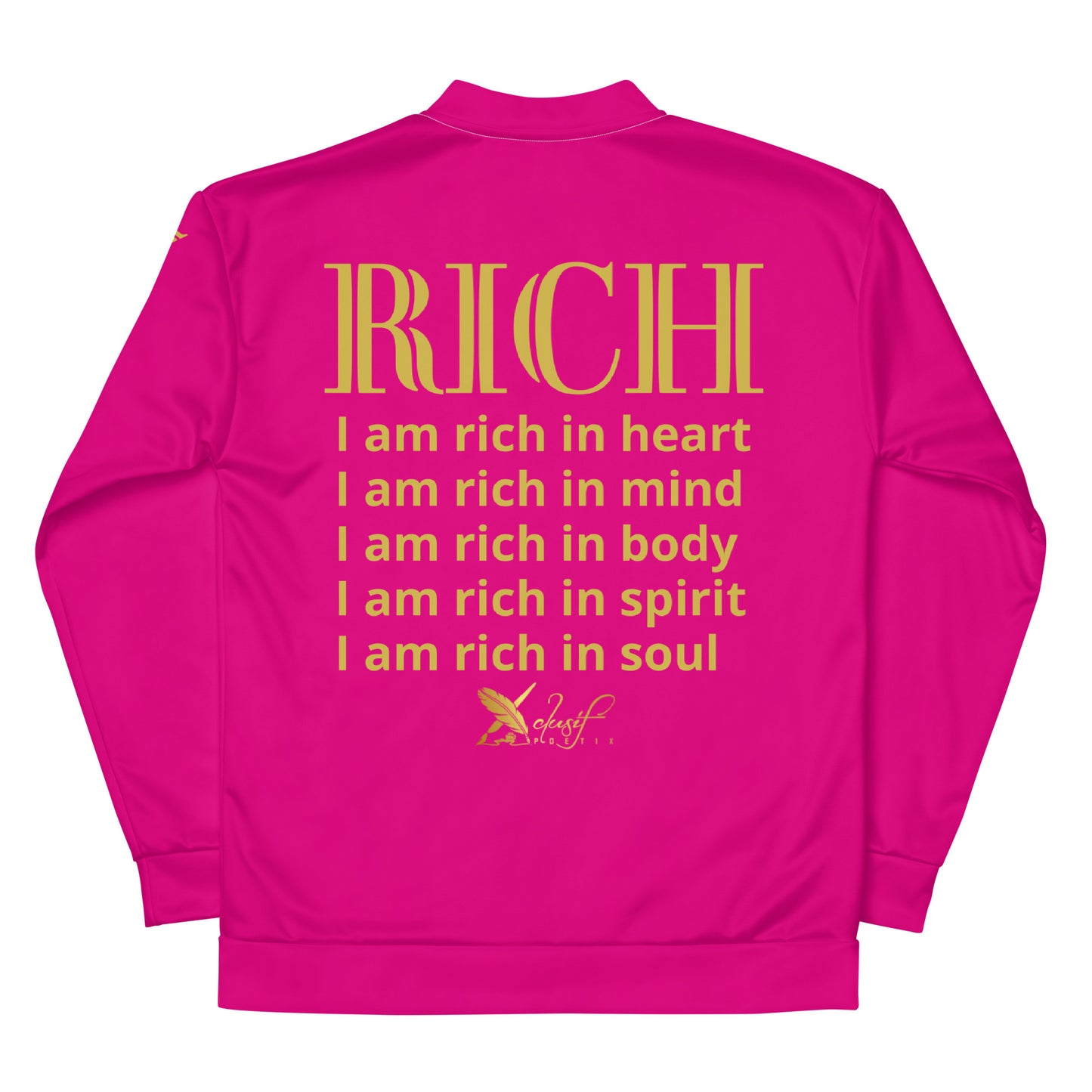 RICH BY XCLUSIF POETIX HOT PINK & GOLD Unisex Bomber Jacket