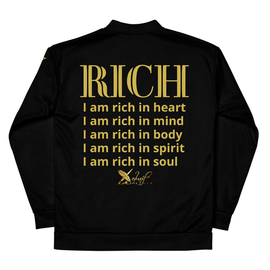 RICH BY XCLUSIF POETIX BLACK & GOLD Unisex Bomber Jacket