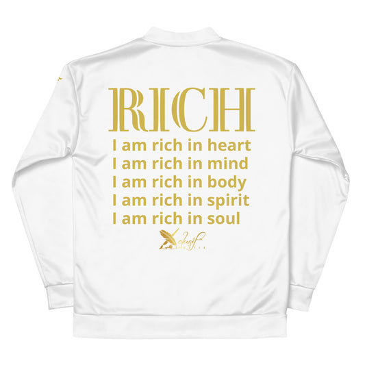 RICH BY XCLUSIF POETIX WHITE & GOLD Unisex Bomber Jacket