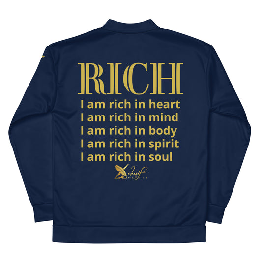 RICH BY XCLUSIF POETIX NAVY & GOLD Unisex Bomber Jacket