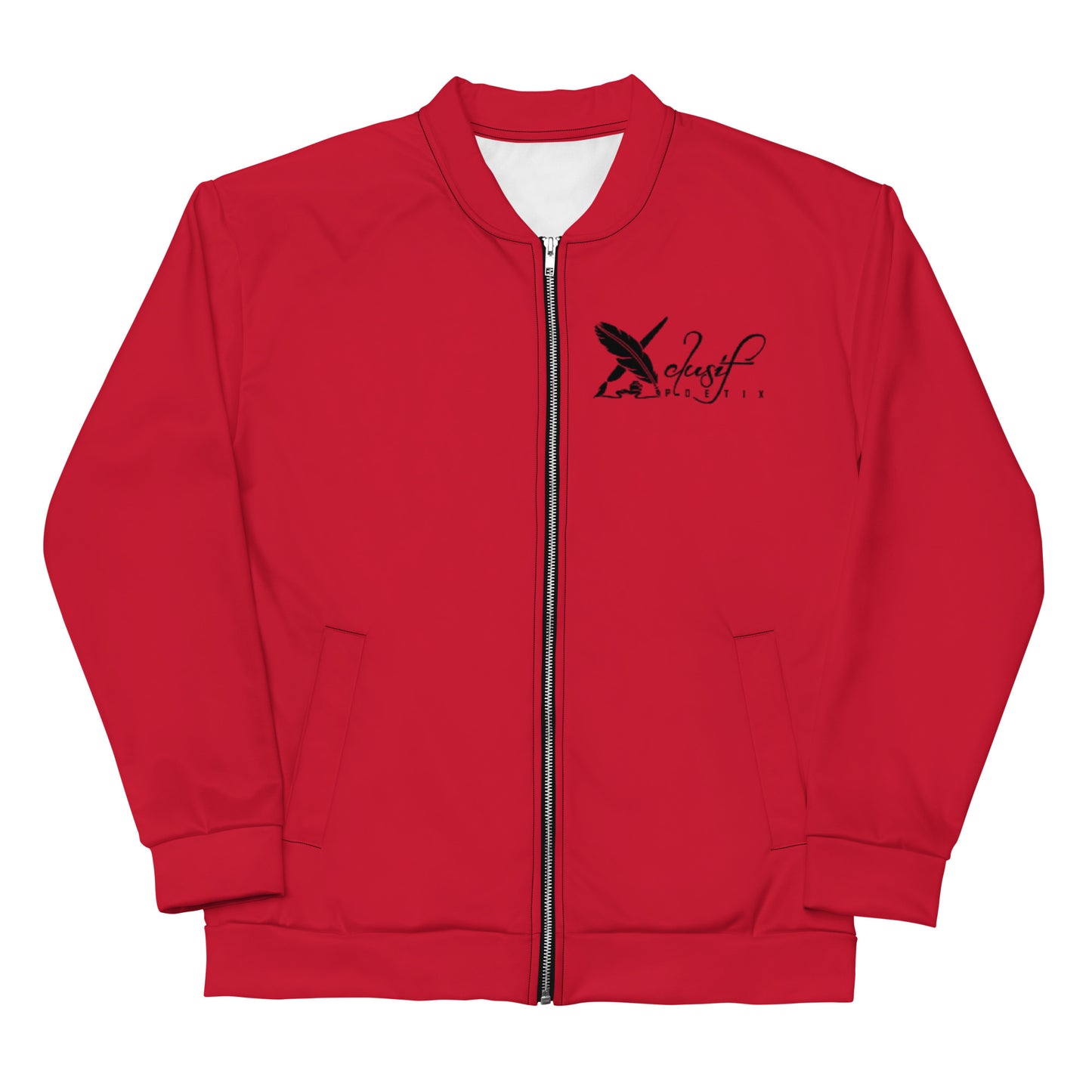 XCLUSIF POETIX RED & BLACK LOGO Unisex Bomber Jacket