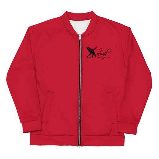 XCLUSIF POETIX RED & BLACK LOGO Unisex Bomber Jacket