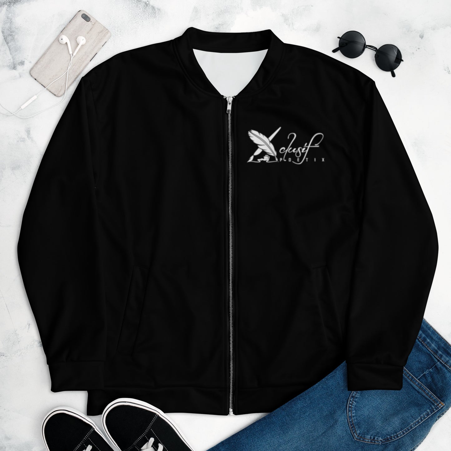 XCLUSIF POETIX BLACK & WHITE Unisex Bomber Jacket