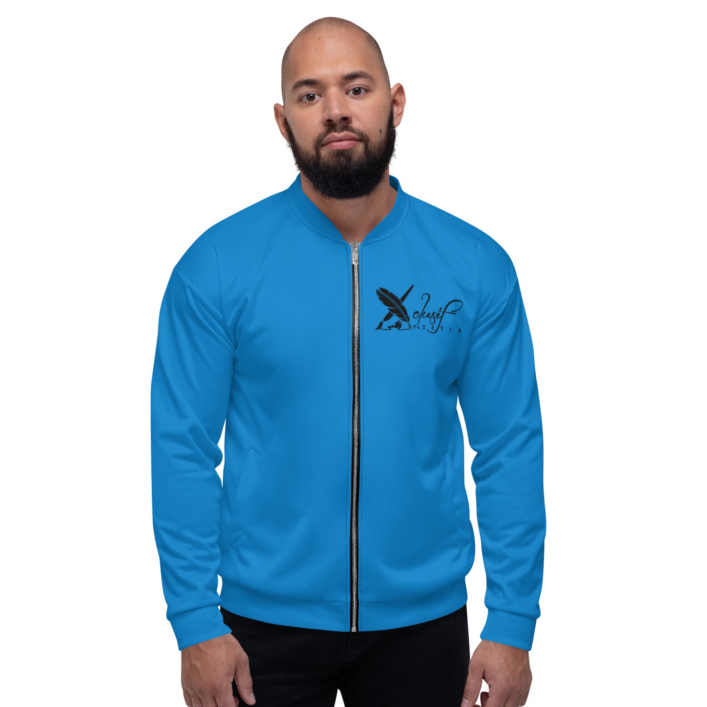 XCLUSIF POETIX BLUE & BLACK Unisex Bomber Jacket