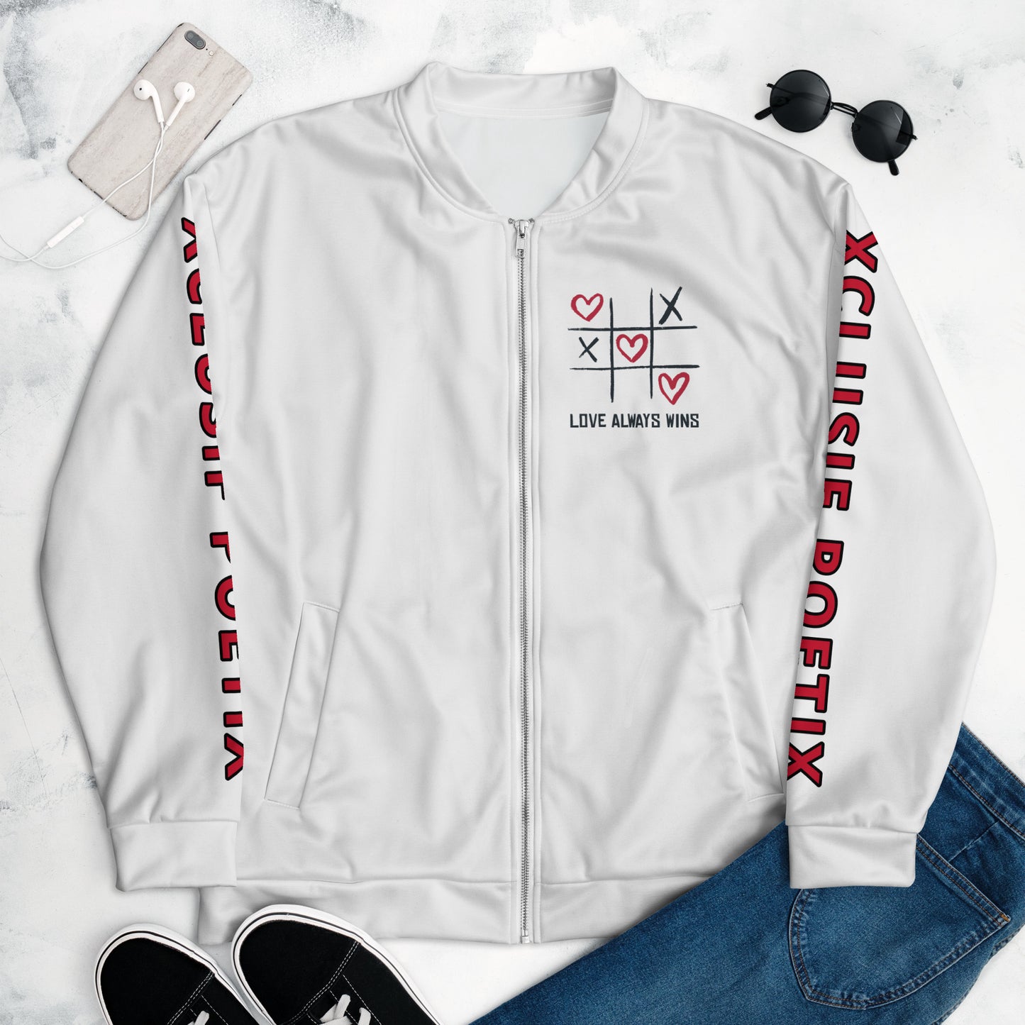 "LOVE ALWAYS WINS" BY XCLUSIF POETIX Unisex Bomber Jacket