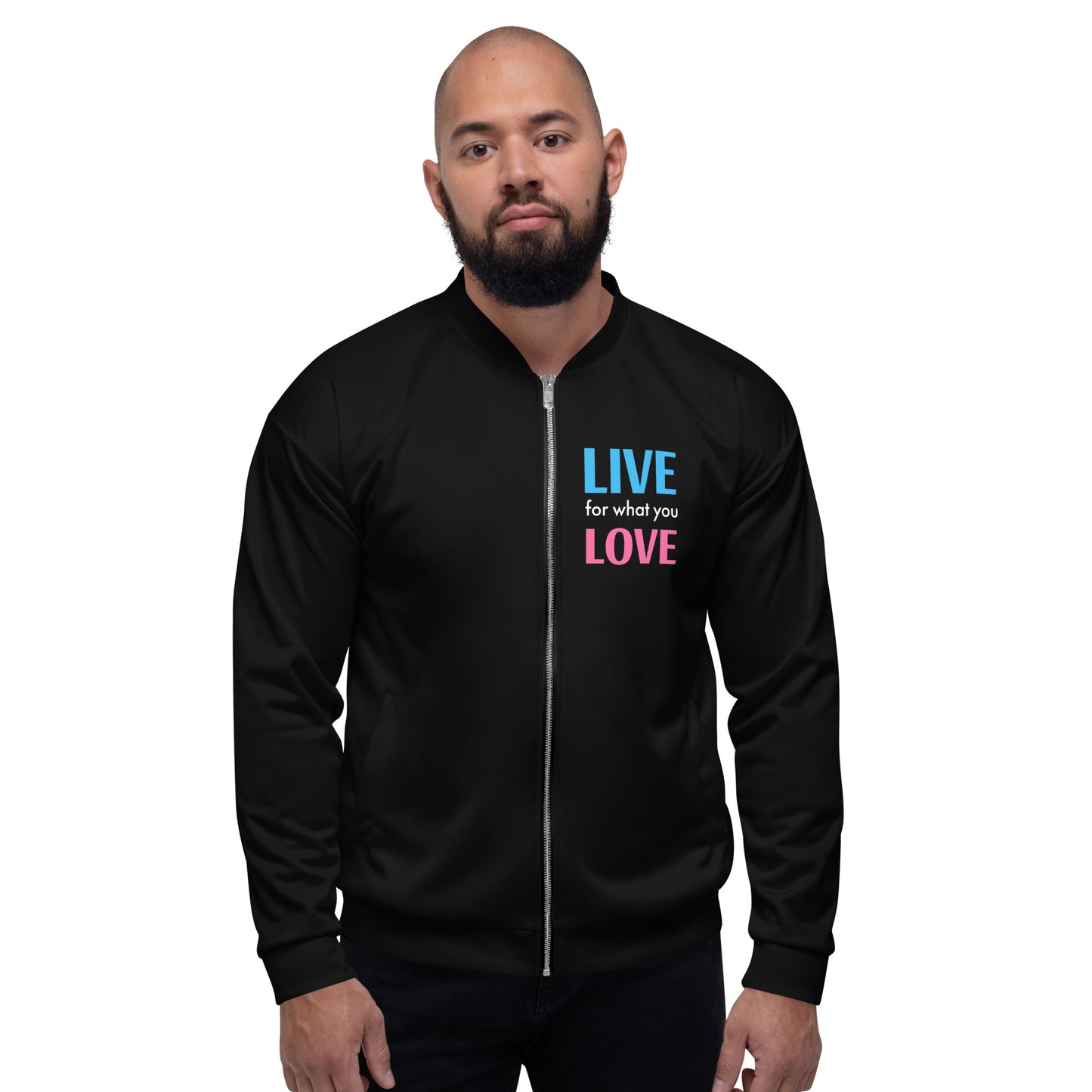 "LIVE FOR WHAT YOU LOVE" BY XCLUSIF POETIX Unisex Bomber Jacket